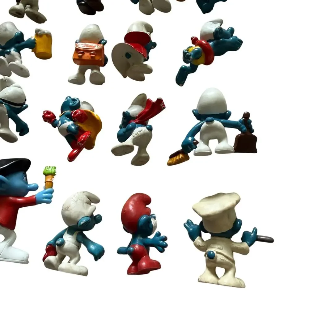 Vintage Smurf Action Figure Lot 1980s Mixed Characters Collection PVC Figures